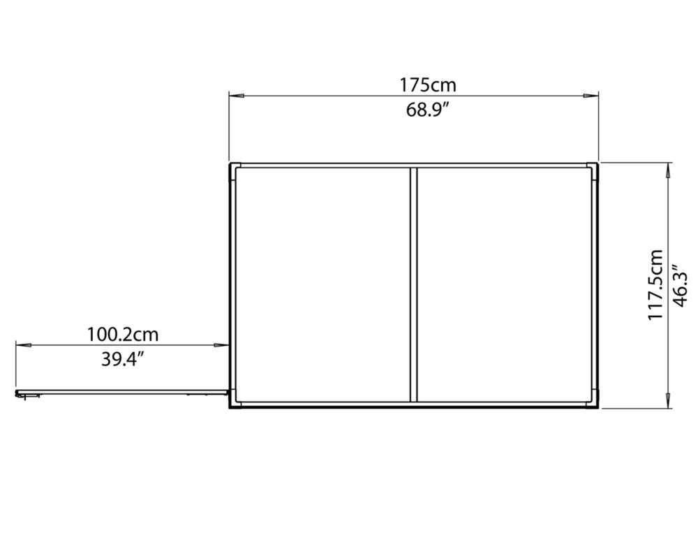 Pent Storage Shed elevation view