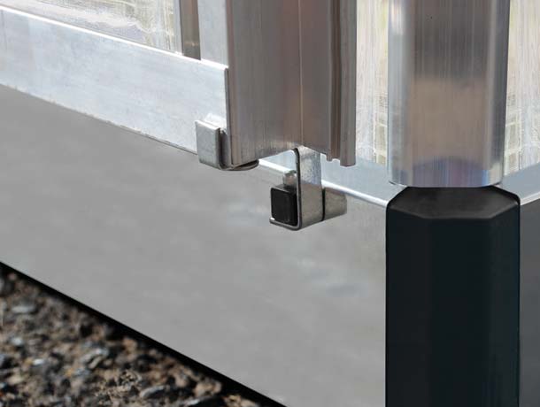 Galvanised steel base greenhouse