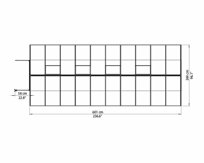 Bella Greenhouse Elevation View 8x20