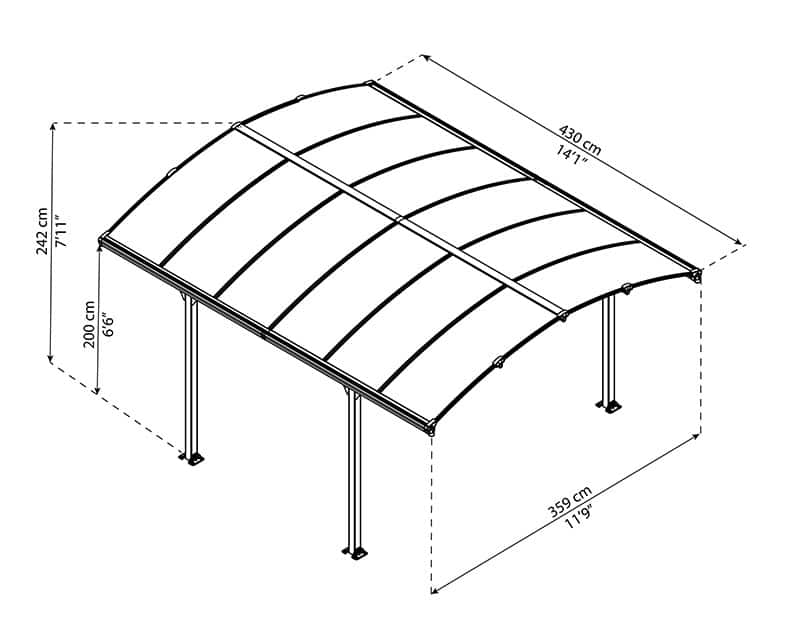 DIY Carport Kit Palram Arcadia 4300