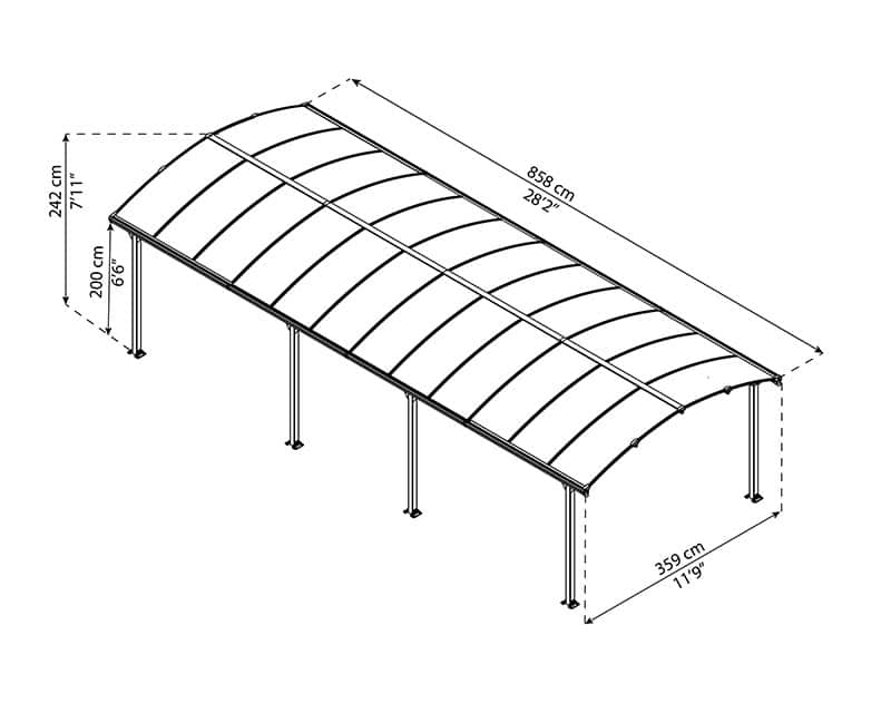 DIY Carport Kit Palram Arcadia 8500