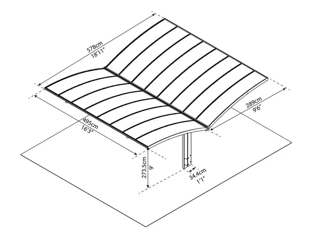 Palram_Carports_Arizona_Double_Carport_Wings_Dimensions