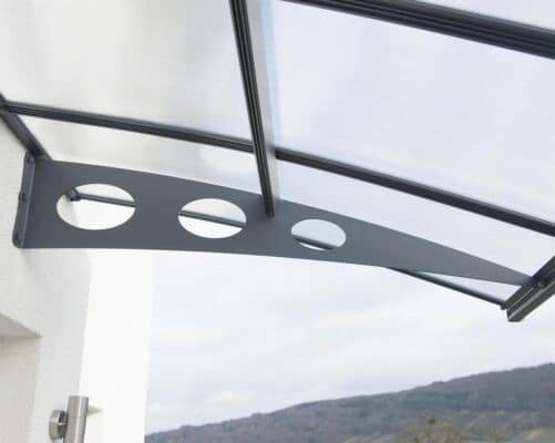 Palram Door Awnings Herald 2230 Grey Clear Sturdy Legs