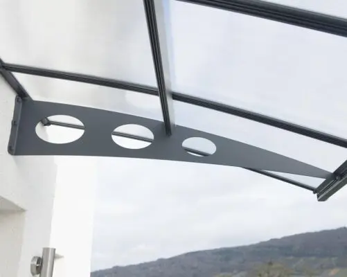Palram Door Awnings Herald 2230 Grey Clear Sturdy Legs