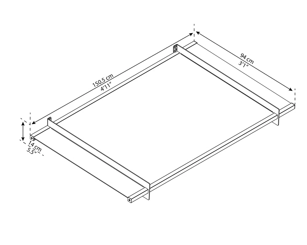 Palram Door Awnings Nancy 1500 Grey Clear Dimensions