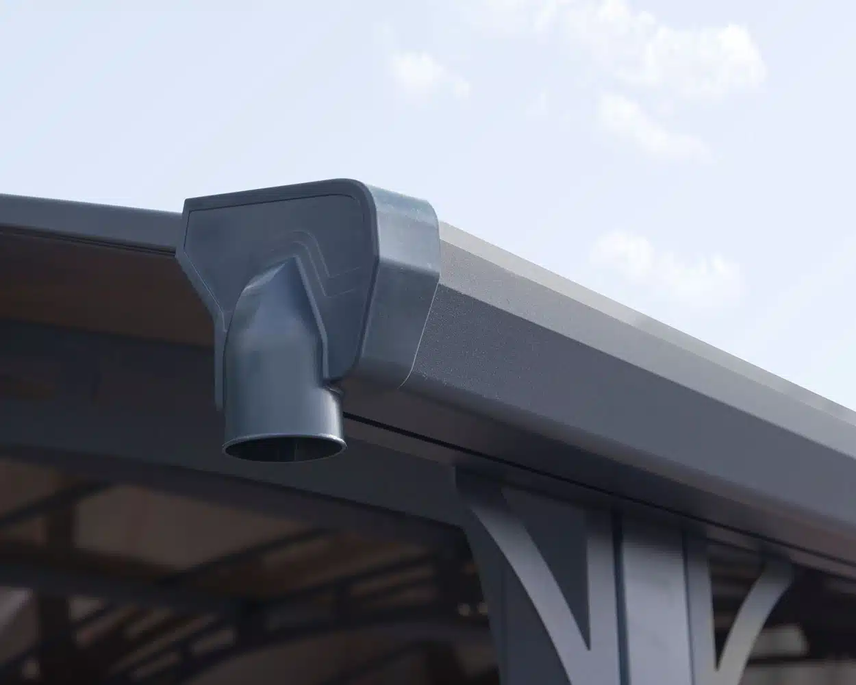 Palram Garden Gazebos Tucson 4300 Grey Grey Main Palram-Canopia gutter