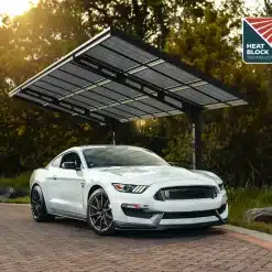 Palram-Canopia Carports Sydney 10x20 3x6 Black Wave Solar Grey Main Heat Block