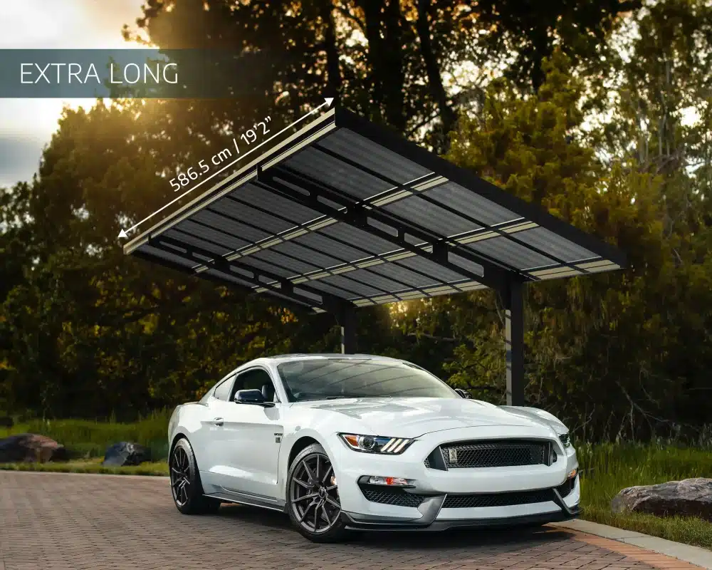 Palram-Canopia Carports Sydney 5000 Wave Black Solar Grey Extra Long