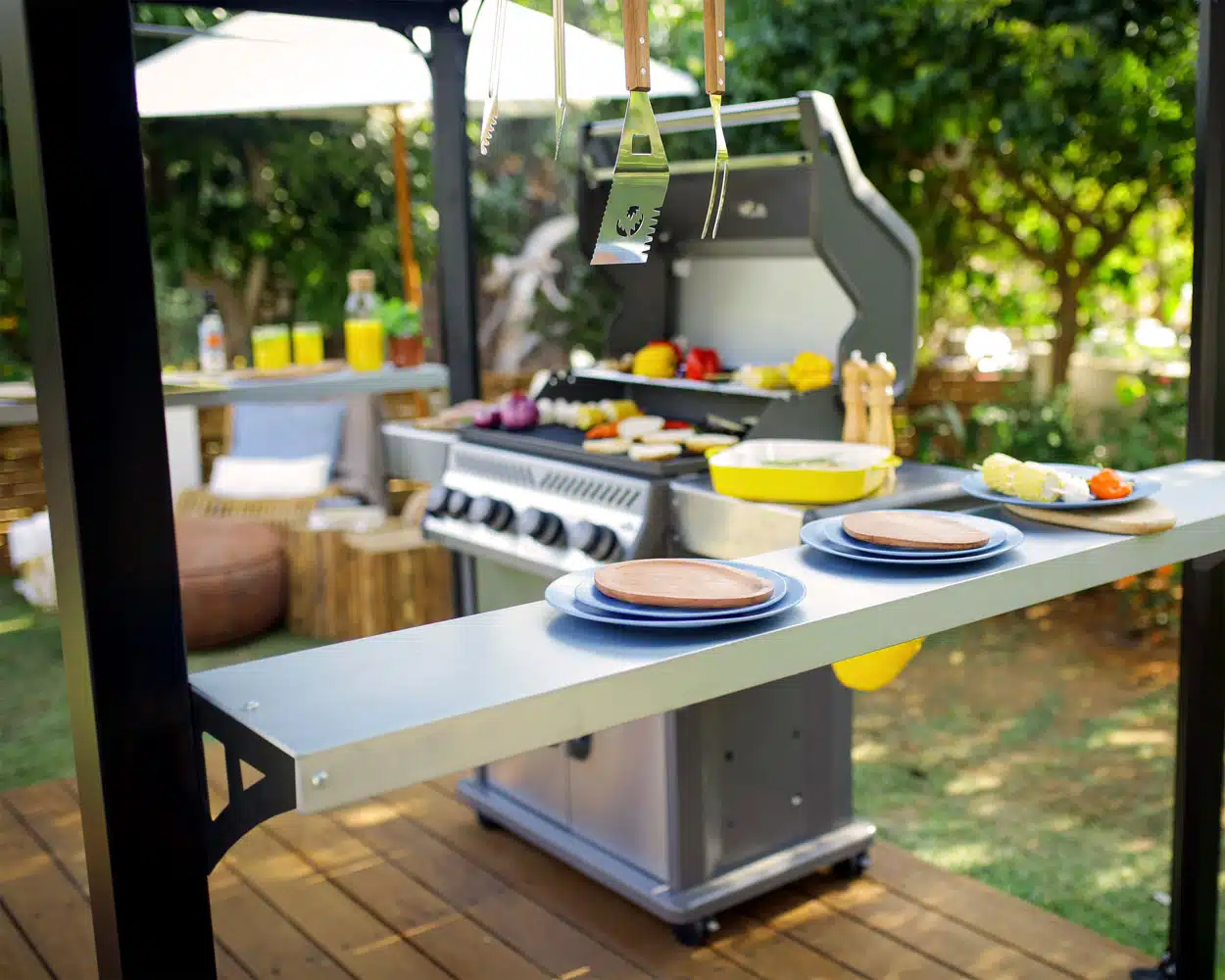 Austin BBQ Gazebo 6x8 1.8x2.4m Black Palram-Canopia Garden Gazebos